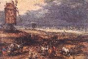 Jan Brueghel The Elder Landscape with Windmills Spain oil painting artist